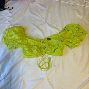 Wild Fable Neon Green Eyelet Top